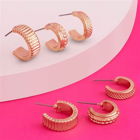 Accessorize London Women's gold Super Classics Set of 3 Chunky Detaile ...