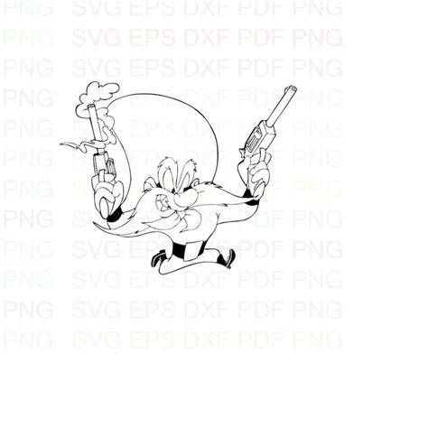 Yosemite_Sam_001 Outline Svg Dxf Eps Pdf Png, Cricut, Cuttin - Inspire Uplift