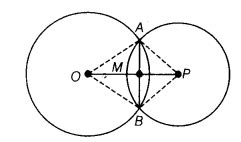 Prove that their centres lie on the perpendicular bisector of the ...