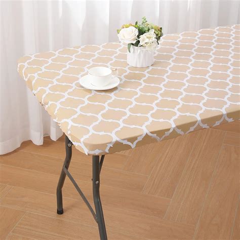 Amazon.com: smiry Rectangle Tablecloth, Waterproof Elastic Fitted Table ...