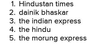 list 5 indian newspaper - Brainly.in