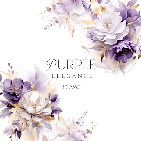 Purple Floral Clipart, Purple Floral Bouquets, Purple Wedding Bouquets ...