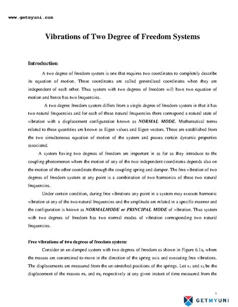 Mechanical engineering mechanical-vibrations vibrations-of-two-degree ...