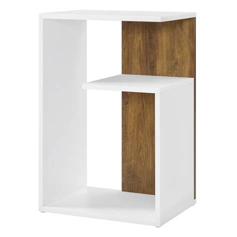 VASAGLE Side Table, Bedside Table, Open Storage, Can Be Used Vertically ...