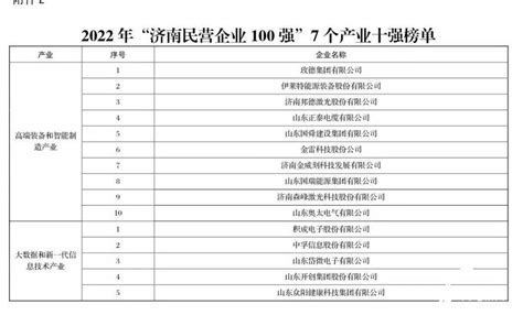 全名单来了！首份“济南民营企业100强”及7个产业十强系列榜单发布_腾讯新闻