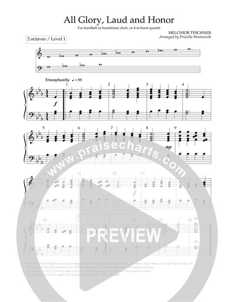All Glory, Laud And Honor Sheet Music PDF (Lifeway Worship / Arr ...