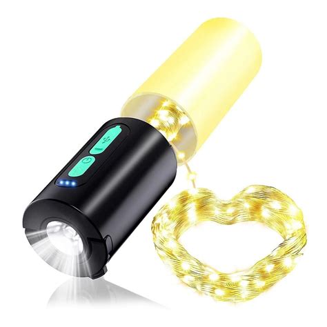 4 In 1 Rechargeable Camping String Light Ip44 Waterproof Camping ...