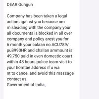 Quikr — Threatening for police complaint to pay challan