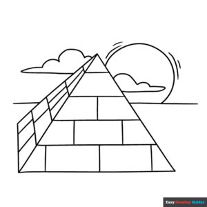 Pyramid Coloring Page | Easy Drawing Guides