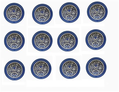 Buy Soup Plate 9 Inch Ceramic/Stoneware in Blue mughal Colour (Set of ...