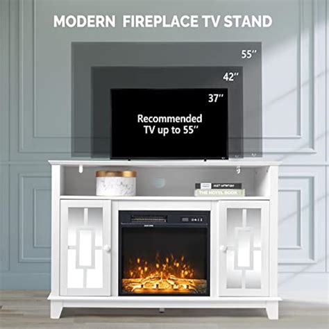 VINGLI TV Stand for 55 inch TV, White TV Stand with | Ubuy India