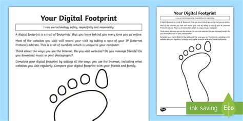 Your Digital Footprint Worksheet / Worksheet (teacher made)