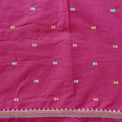 Pure Cotton Embroidery Mulberry With Yellow And Baby Pink Tiny Flower ...
