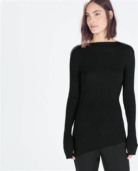 Zara - Ribbed boat neck sweater/jumper. | Knitwear women, Boatneck ...