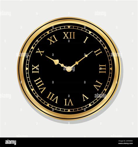 Luxurious Analog Clock vector with classic Roman numbers and numerals ...