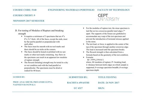 ENGINEERING MATERIALS | CEPT - Portfolio