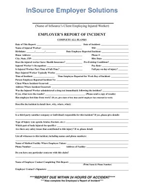 GA InSource Employers Report Of Incident 2020-2026 - Fill and Sign ...