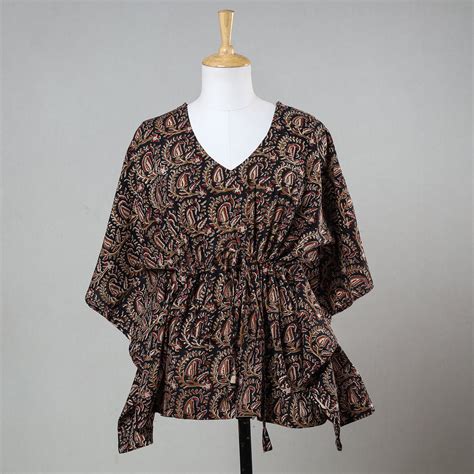 Bagru Block Printed Cotton Kaftan with Tie-Up Waist (Short)