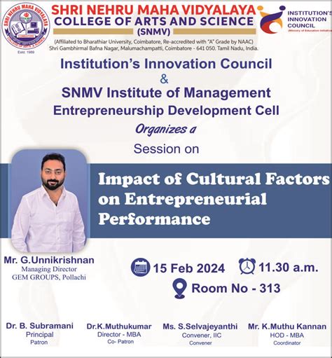Impact of Cultural Factors-MBA - Shri Nehru Maha Vidyalaya