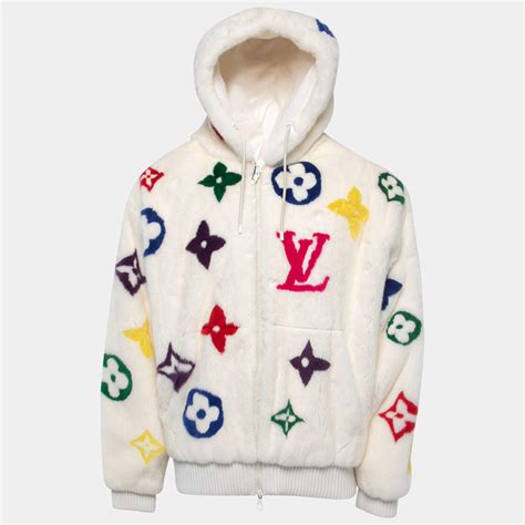 Louis White/Multicolor Monogram Mink Fur Jacket M Louis Vuitton | The ...