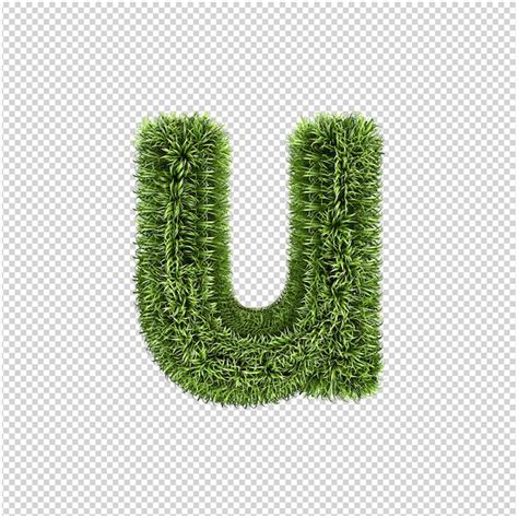 Green grass letter 3d rendering | Premium PSD