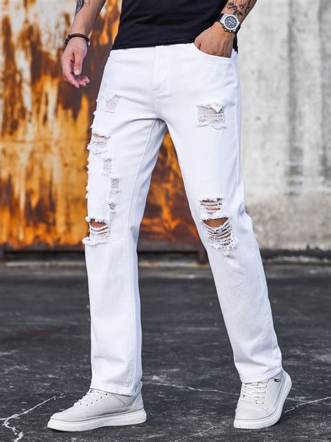 All white ripped jeans online