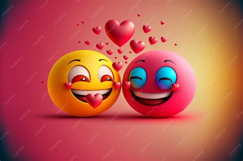 Premium Photo | Cute love emoji cute valentine