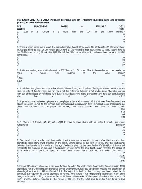 TCS Aptitude Questions and Answers 的图像结果