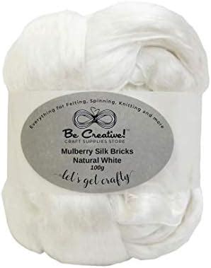 Mulberry Silk Bricks Natural White - Silk Fiber for Textile Projects ...