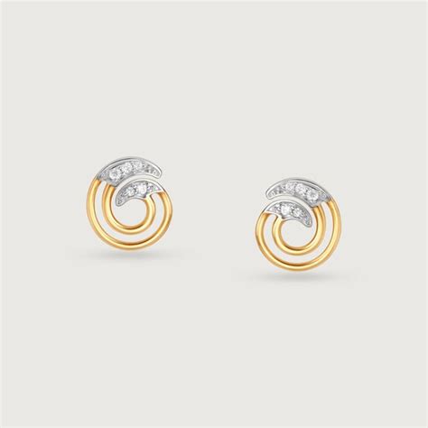 Enso Aura 14 Kt Gold & Diamond Stud Earrings