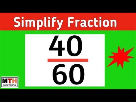 How to simplify the fraction 40/60 | 40/60 Simplified - YouTube