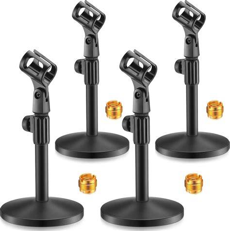 Amazon.com: Hoteam 4 Pcs Desktop Mic Stand Adjustable tabletop Mic ...