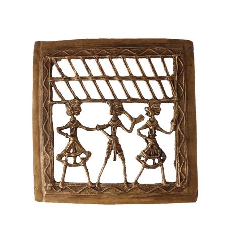 Brass Square Jali Wall HangingÂ Dhokra Art