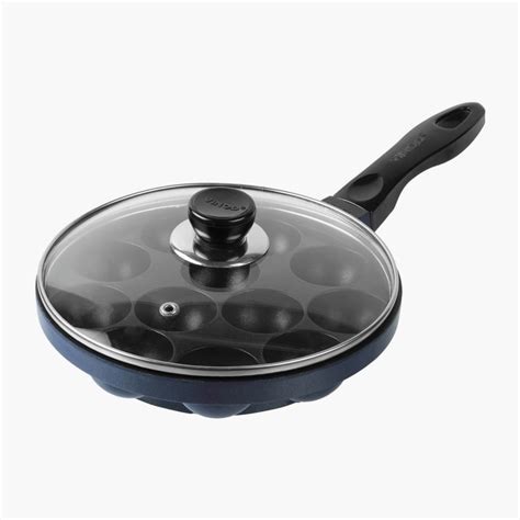 Buy VINOD Zest Aluminium Non-Stick Paniyarakkal with Glass Lid - 22cm ...