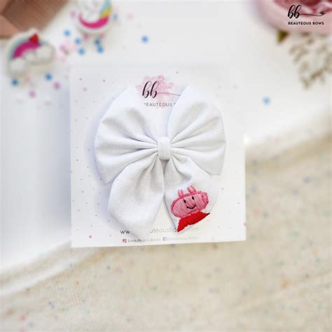 Hii, I'm Peppa Pigtail Hair Bow – Beauteous Bows