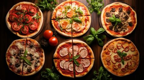 AI generated different types of pizza, including classic margherita ...