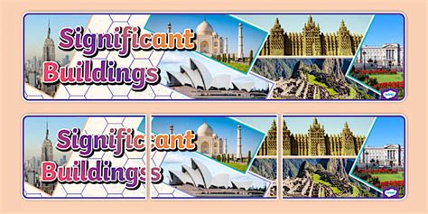 Significant Buildings Display Banner - Twinkl - KS1