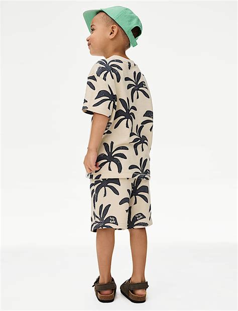 Buy 2pc Pure Cotton Palm T-shirt and Shorts Set (2-8 Yrs) at Marks ...