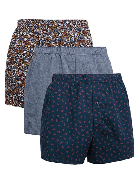 Buy 3pk Pure Cotton Bird Print Woven Boxers at Marks & Spencer