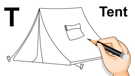 How to draw a Tent step by step | How to Draw a Camping Tent | Drawing ...