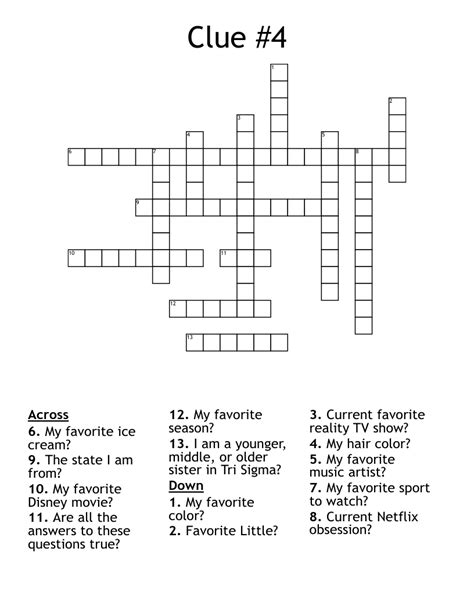 Clue #4 Crossword - WordMint