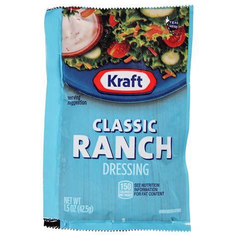 Buy Kraft Ranch Salad Dressing Single Serve Packet 1.5 oz Single Serve ...