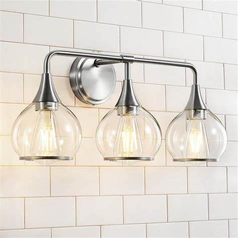 HAHZT Brushed Nickel Bathroom Vanity Light 3 Lights Bathroom Light ...