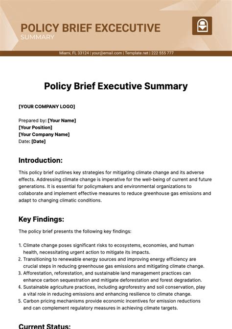 Example Of Policy Brief Executive Summary at Johnathan Olivar blog