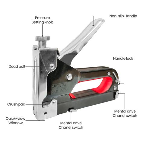 Wall Essential Heavy Duty 3 in 1 Stapler Staple Gun Nailer Tacker Nail ...