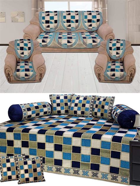 ARFA HOME FURNISHING Velvet Sofa Cover, Set of 6 and 500 TC Velvet ...