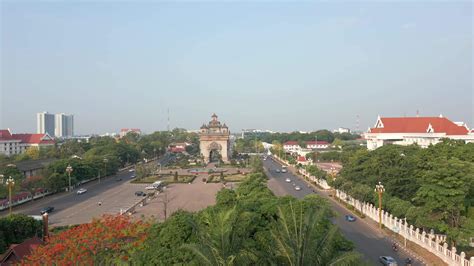 Aerial View Of The City Center Vientiane, The Capital Of Laos 44789881 Stock Video at Vecteezy