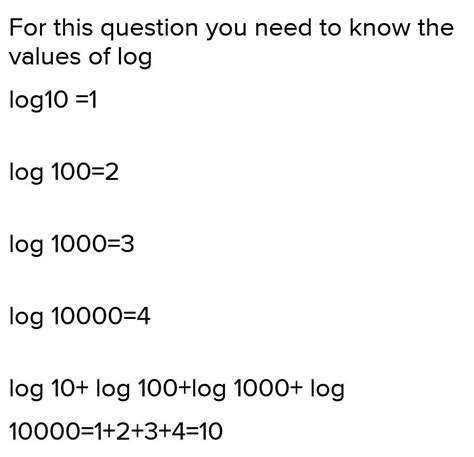 log 10 + 100 + 1000 + 10000 equal to 10 - Brainly.in