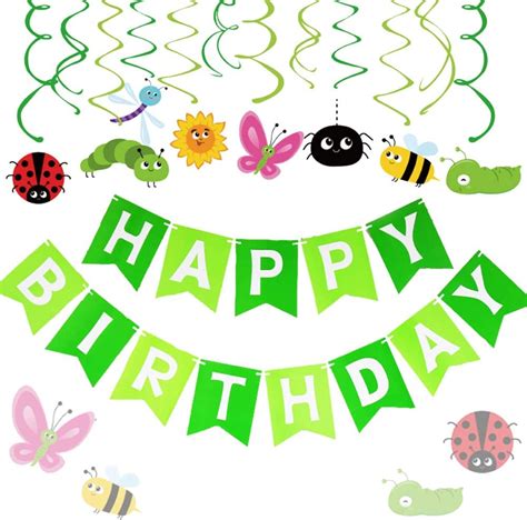 Buy JeVenis Set of 2 Bug Themed Birthday Decoration Garden Birthday ...
