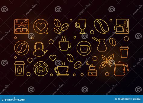 Coffee In Yellow Cup. Hans Drawn Vector Illustration. Isolated On White ...